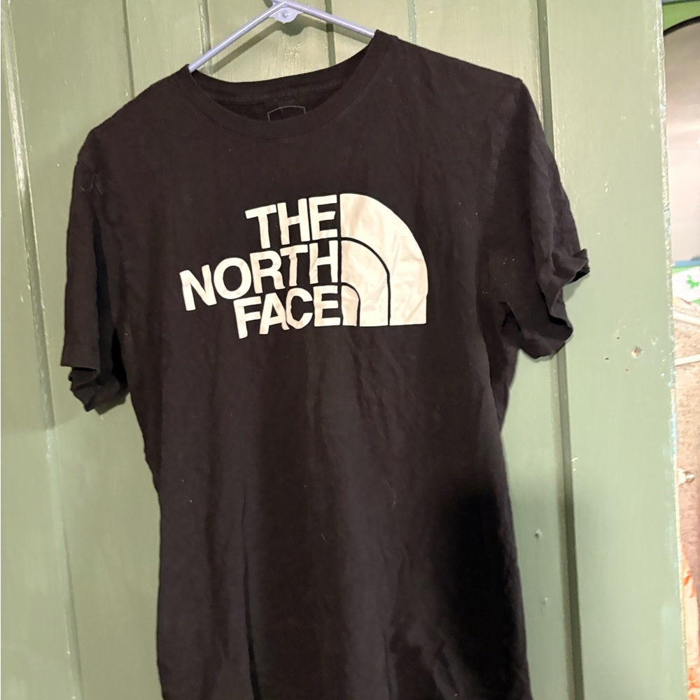 The North Face Black Tee with White Logo